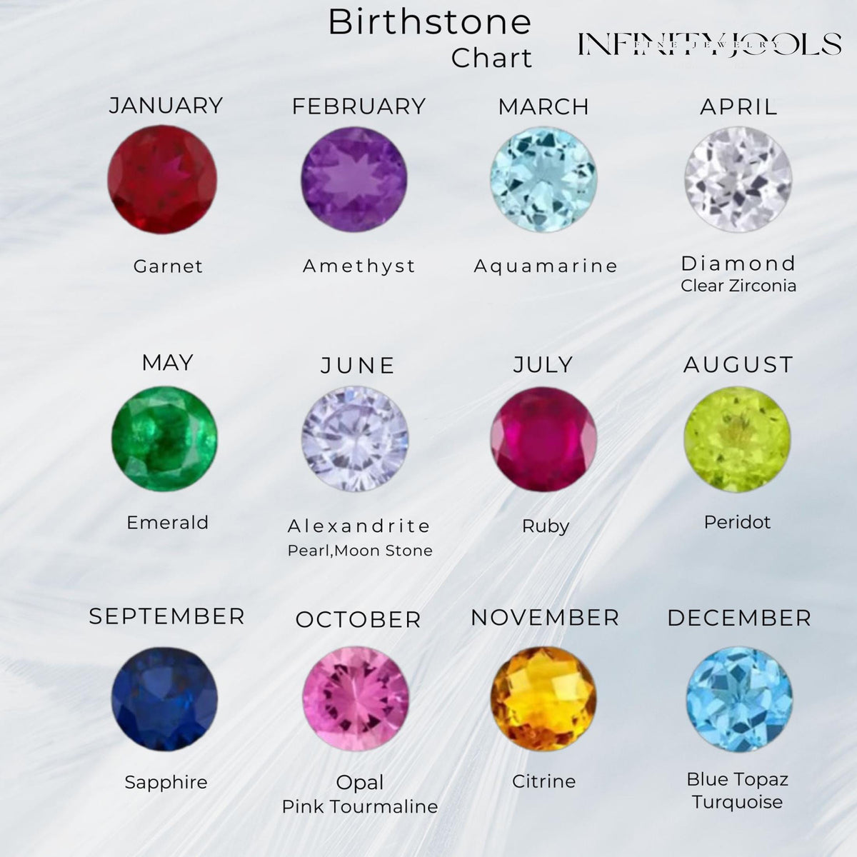 14K Solid Gold Birthstone Initial Necklace – Personalized Charm, gallery view 5 of 10